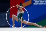 A gymnast during the hoop exercise