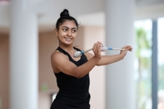 Gymnast Kimaya Karle during training
