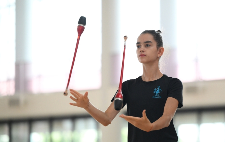 Анна Вакуленко во время тренировки в Академии