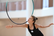 Karolina Tarasova during an exercise with a hoop