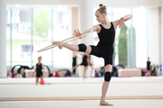 Lada Yakovleva  during an exercise with a hoop