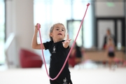 A young gymnast during training