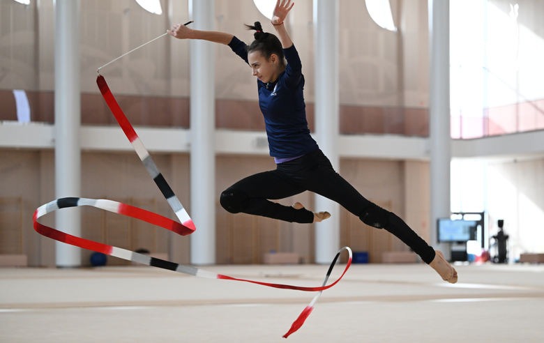 Софья Воробьева во время тренировки