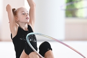 Olga Chernykh during an exercise with a hoop