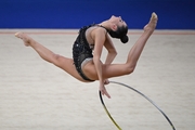 Alina Harnasko during the hoop exercise