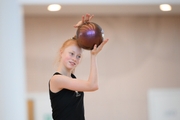 Olga Chernykh during an exercise with a ball