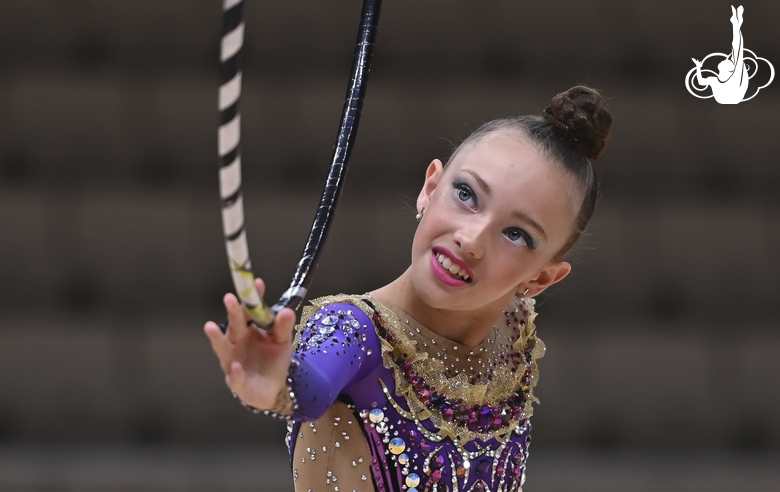 Participant does an exercise with a hoop