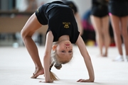 A gymnast during the workout