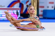 Ksenia Savinova during an exercise with a hoop