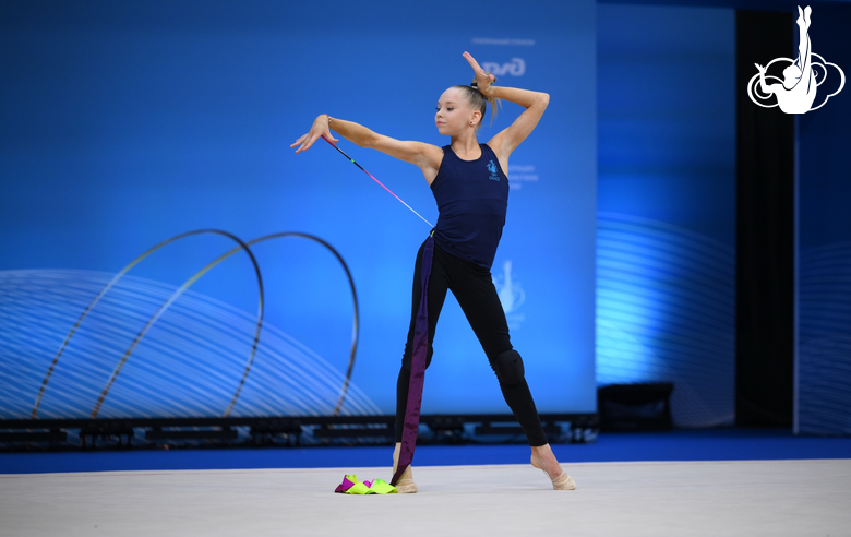 Eva Kononova during podium training