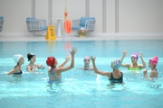 Participants of the training camp at the Academy swimming pool