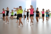Gymnasts during a dance class at the training camp in the Academy