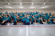 Alla Dukhova's dance studio TODES intensive course participants during a flash mob