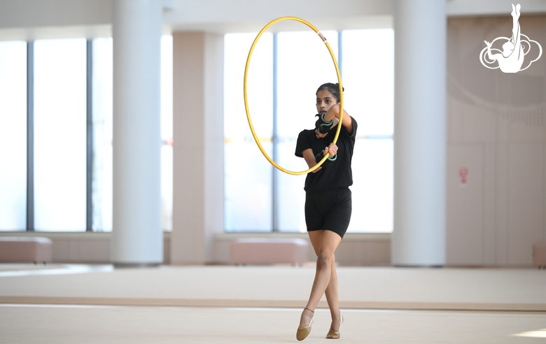 Gymnast Avani Nitesh Kadam during training at the Academy