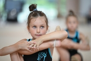 A young gymnast during the training session