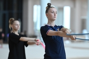 Gymnast from Belgorod during an exercise with a jump rope