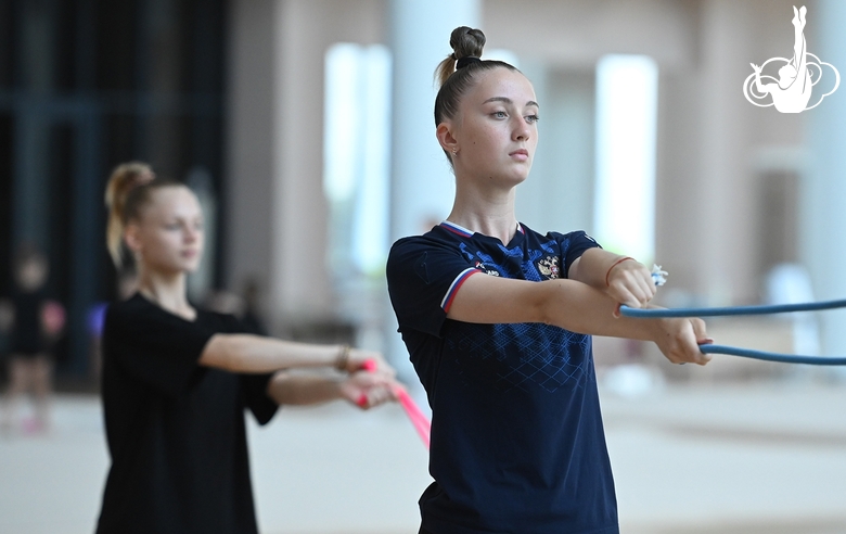 Gymnast from Belgorod during an exercise with a jump rope