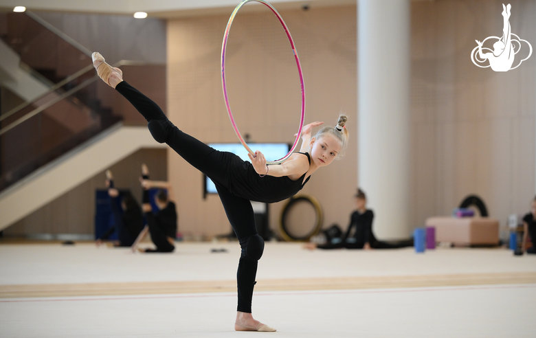 Ева Кононова во время тренировки