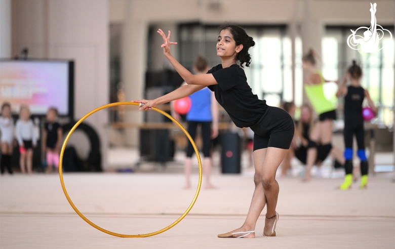 Gymnast Avani Nitesh Kadam during training at the Academy