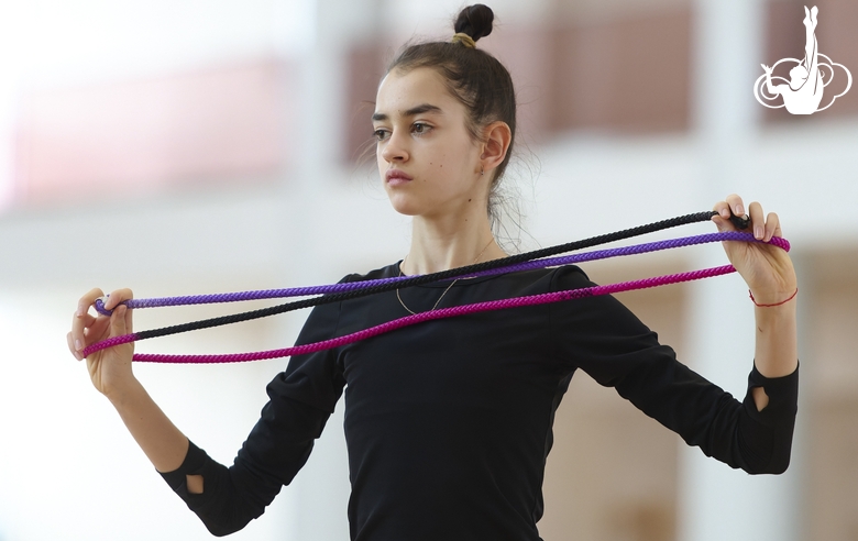 Anna Vakulenko during the rope exercise