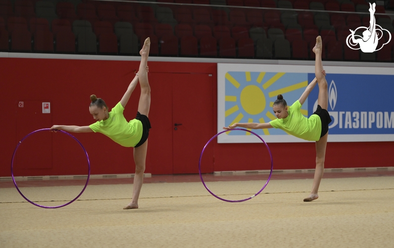 Gymnasts from Belgorod training camp at the Martial Arts Academy