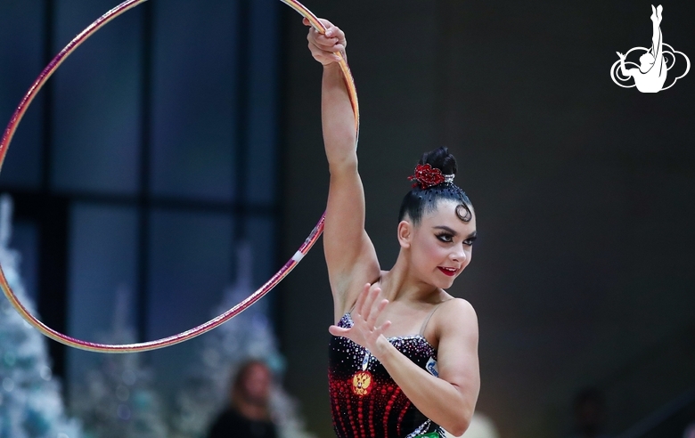 Kramarenko won the hoop exercise in the all-around final at Sky Grace