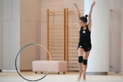 Karolina Tarasova during an exercise with a hoop