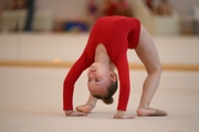 A young gymnast during the qualifying rounds