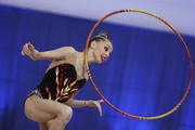 Mariia Borisova during an exercise with a hoop