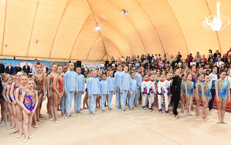 Gymnasts during opening ceremony