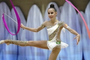 Mariia Borisova (Russia) doing an exercise with a ribbon