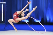 Uliana Ianus during an exercise with a hoop