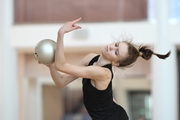 Viktoria Bespalova  during an exercise with a ball