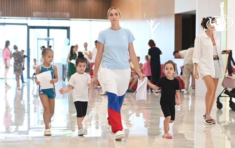 Academy Coach Anna Ustsova with young participants in selection