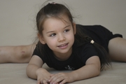 Young gymnast during training