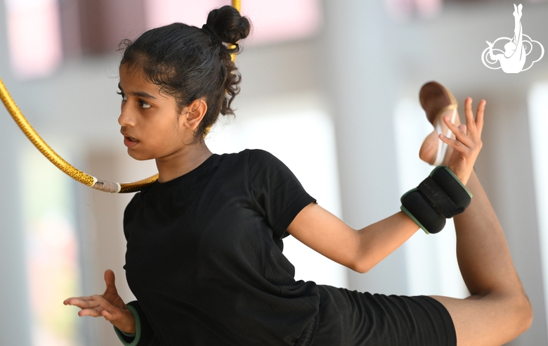 Gymnast Avani Nitesh Kadam during training at the Academy