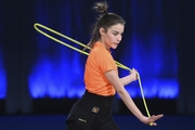 Angela Mazibrada during an exercise with a jump rope at floor testing