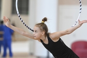 Elvira Belyaeva during an exercise with a hoop