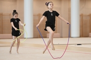 Young gymnasts during the workout