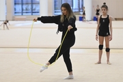 Olympic champion Alina Kabaeva explains the jump rope exercise technique