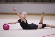 Sofia Smirnova during an exercise with a ball