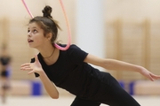 Karolina Tarasova during an exercise with a hoop