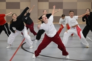 Alla Dukhova's dance studio TODES intensive course participants during a flash mob
