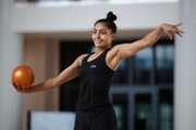 Gymnast Kimaya Karle during training