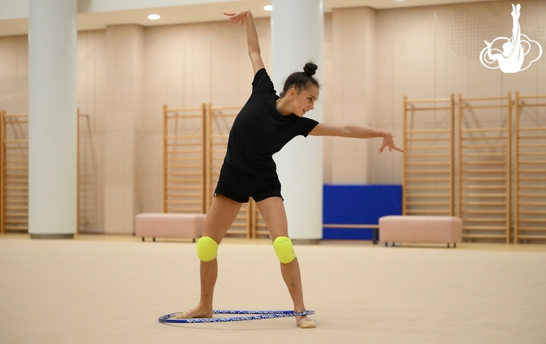 Мария Борисова во время тренировки