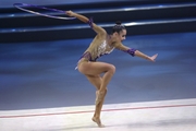 Szofia Bernat (Hungary) during exercise with a hoop