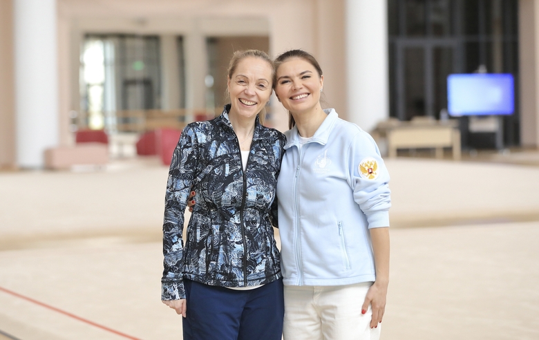 Coach Oksana Skaldina and Olympic champion Alina Kabaeva