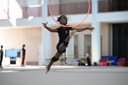 Gymnast Nkenko Sita Davina Chanselvi from the Republic of Congo during the hoop exercise