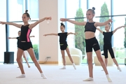 Gymnasts from Belgorod during training in the choreography hall