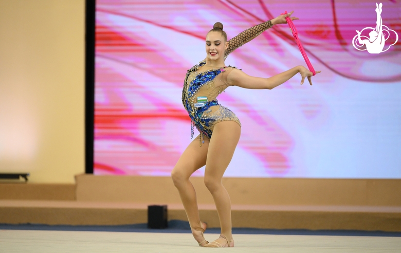 Natalia Usova during the rope exercise